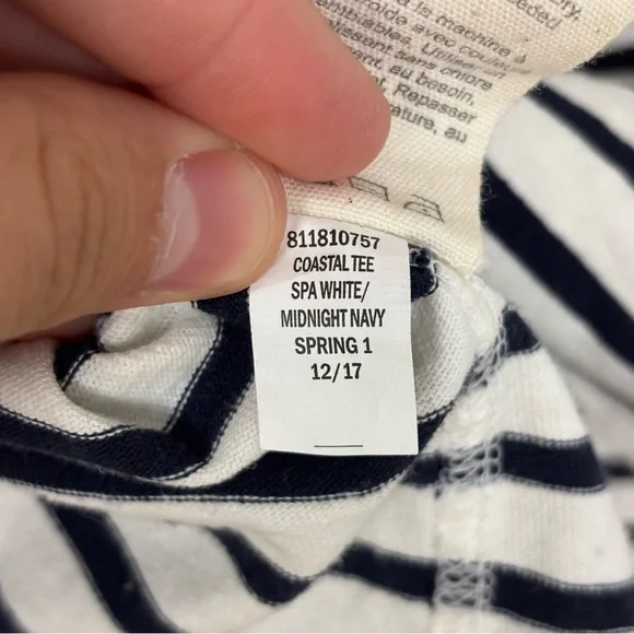 GREY STATE COASTAL TEE BLUE WHITE STRIPED LONG SLEEVE BLOUSE SIZE 1 SMALL - Picture 5 of 6